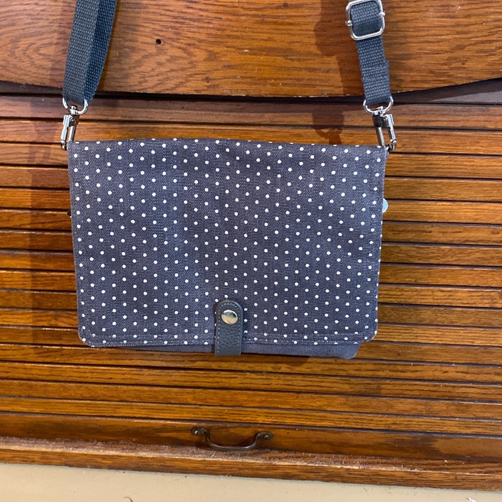 Thirty-One Polka Dot Canvas Convertible Clutch
